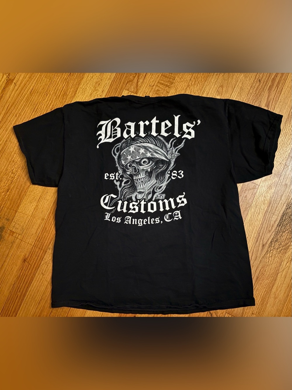 Gildan Ultra Cotton Bartels Customs Los Angeles CA Skull Tee Mens 2XL